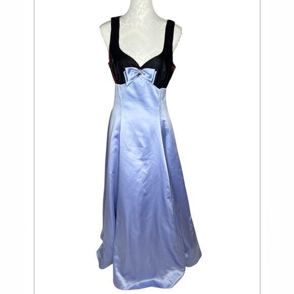 Vintage Roberta velour bodice bow taffeta gown size 11/12 - Picture 1 of 7